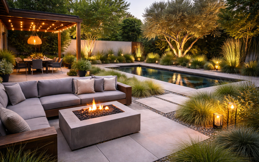 Modern / minimalista kert – letisztult vonalak, nyugalom, tudatos térhasználat